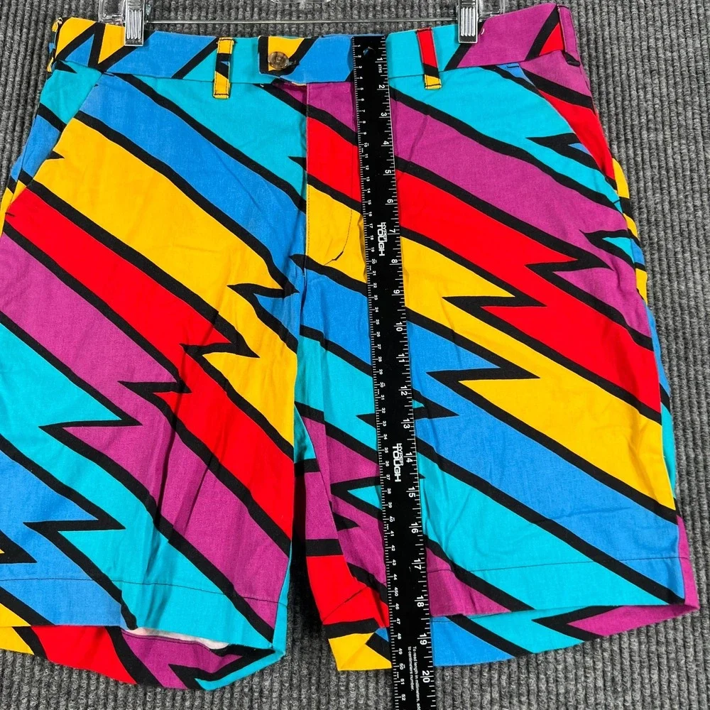 Loudmouth Golf Shorts Mens 34 Blue Purple Geometric Casual Chino Outdoor Light
